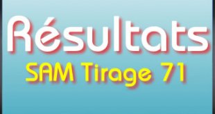 Résultats lotto SAM tirage 71