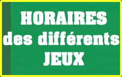 Les horaires des différents jeux 5/90 de la LONATO